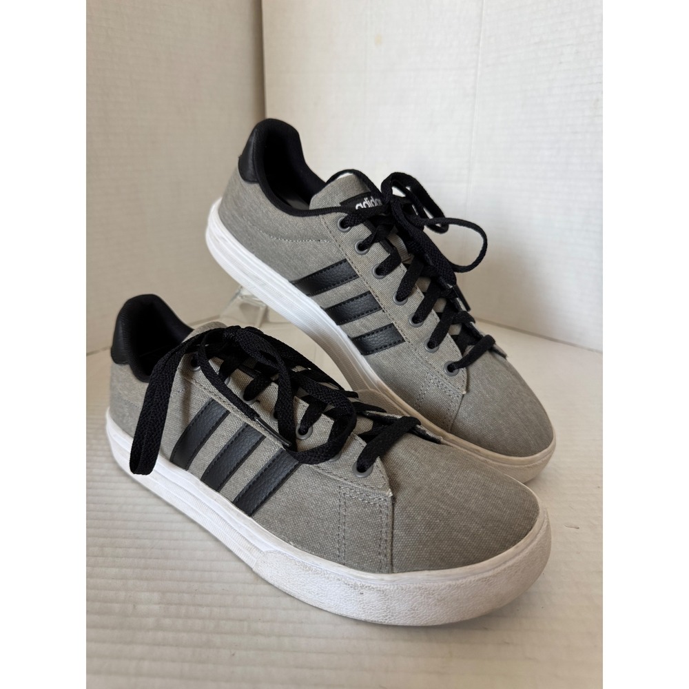Adidas Daily 2.0 Shoes Mens 8 Grey Black Canvas Low Top Sneakers Skater